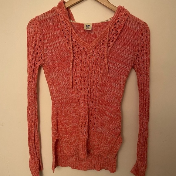 Roxy Tops - Roxy Pink Knit Hoodie